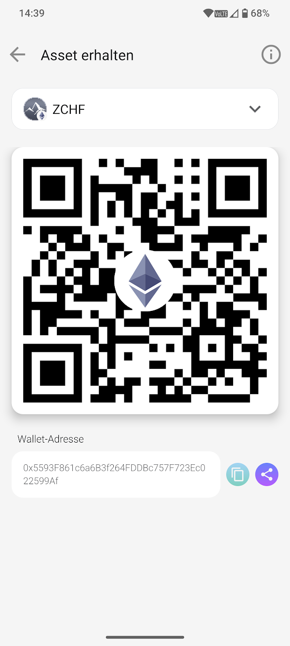 Wähle aus, wie du Geld in der urble Wallet empfangen möchtest.