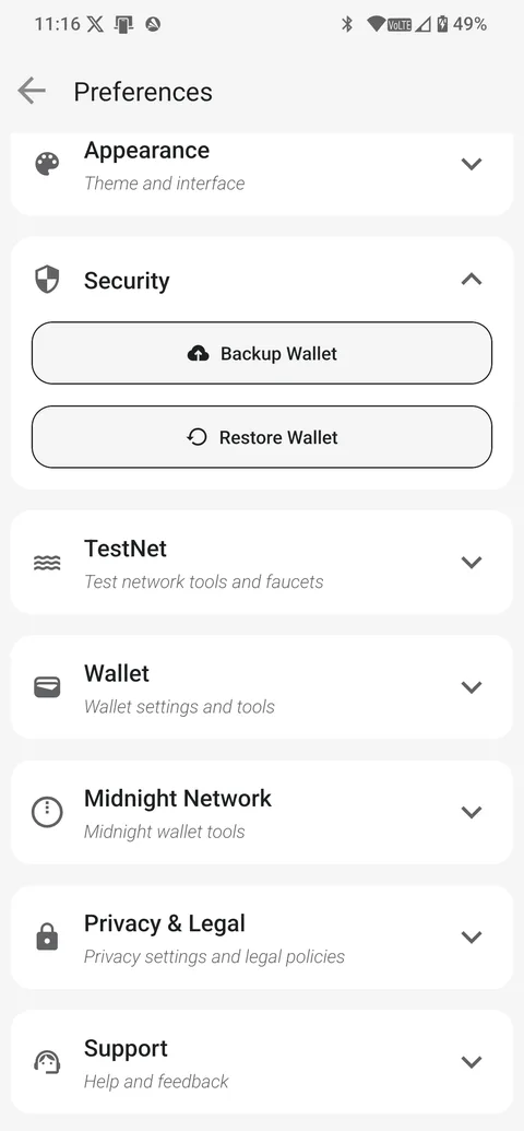 Open Preferences, then Security.