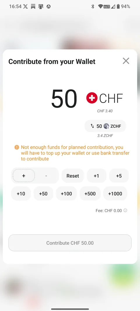 Zahle aus dem Guthaben deiner urble Wallet ein.