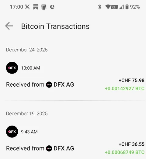 Der zugehörige Eintrag im Transaktionsverlauf der Wallet.