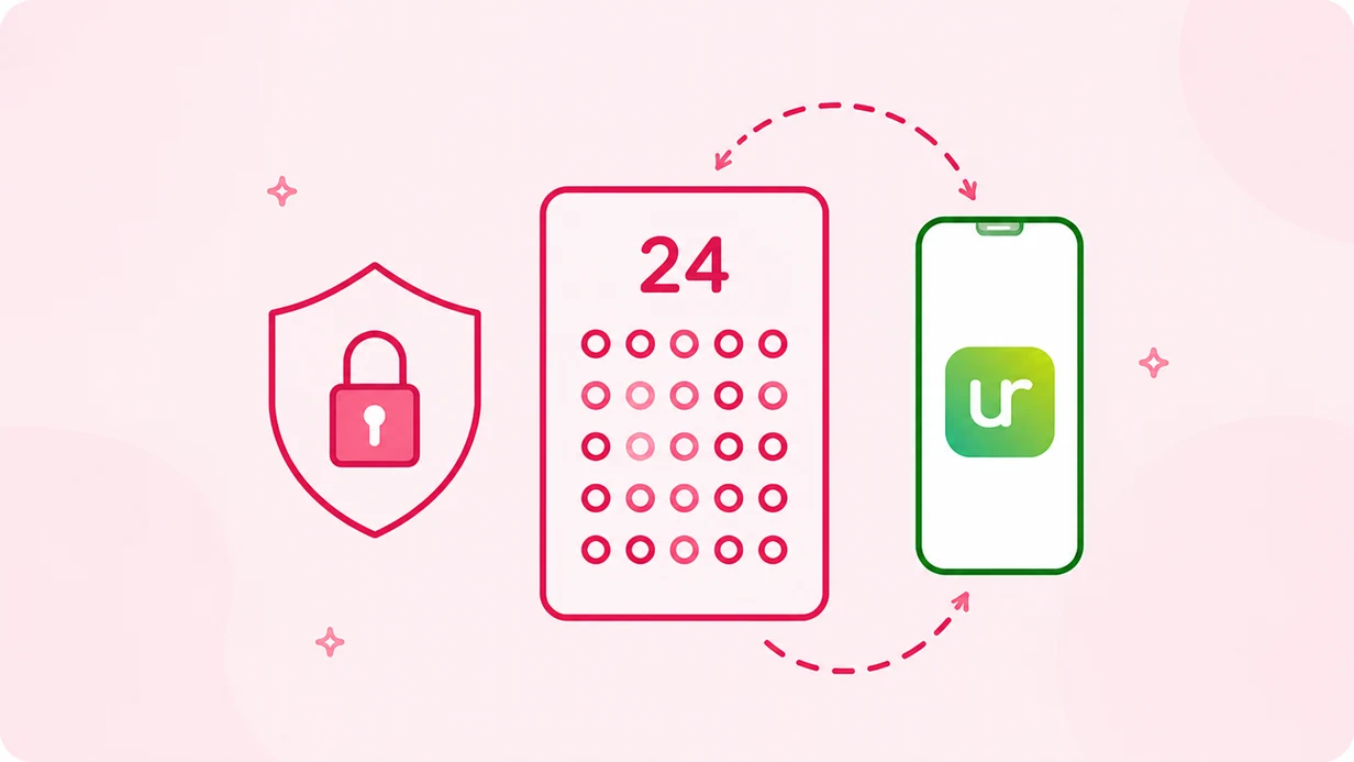 Key and recovery arrows illustrating wallet backup and restore