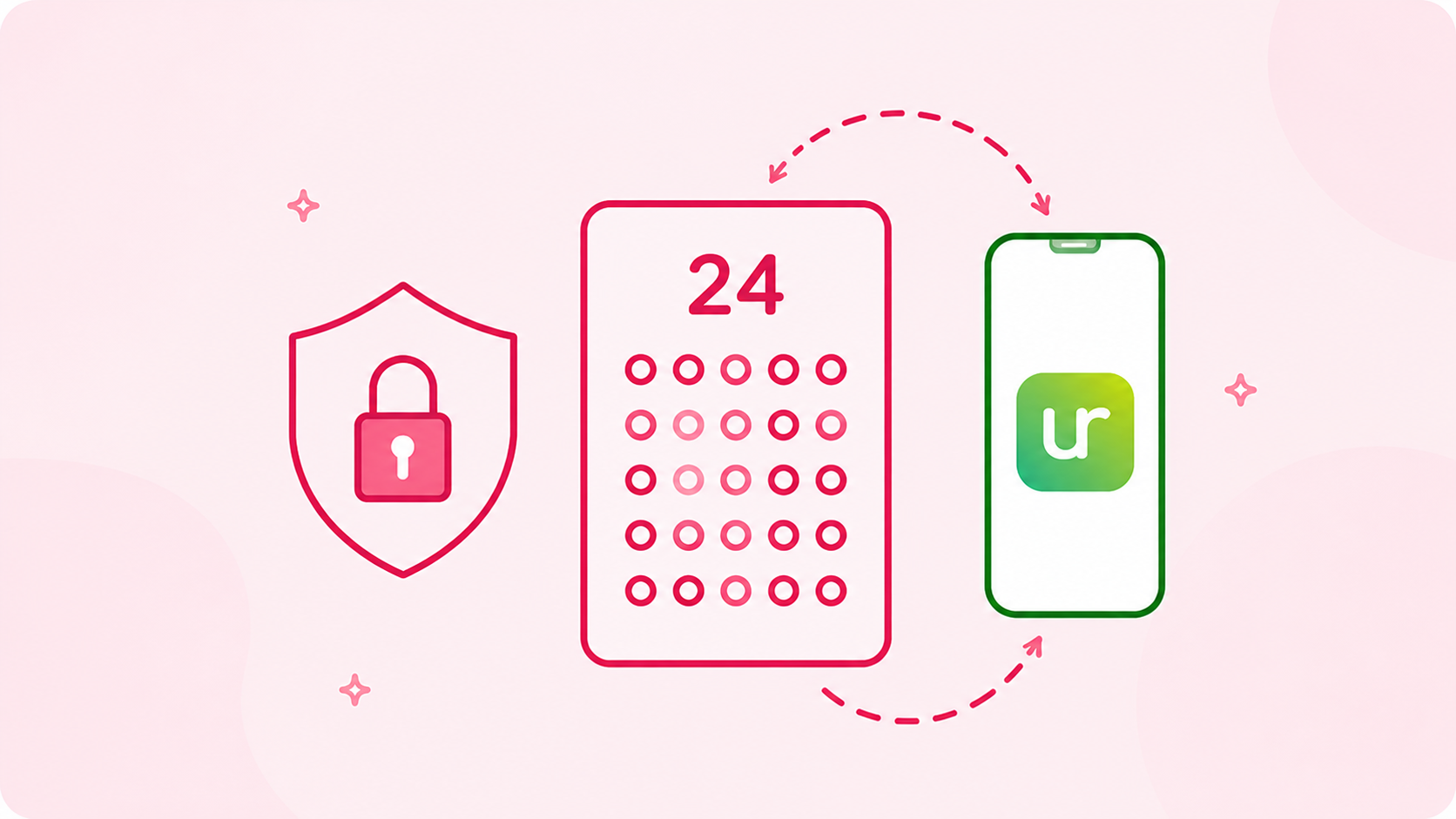 Key and recovery arrows illustrating wallet backup and restore