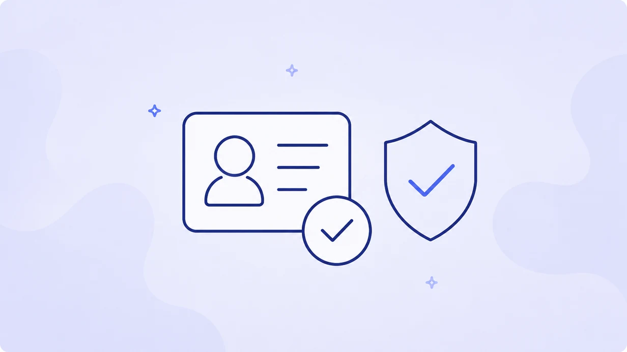 Verified identity card and shield illustrating identity verification