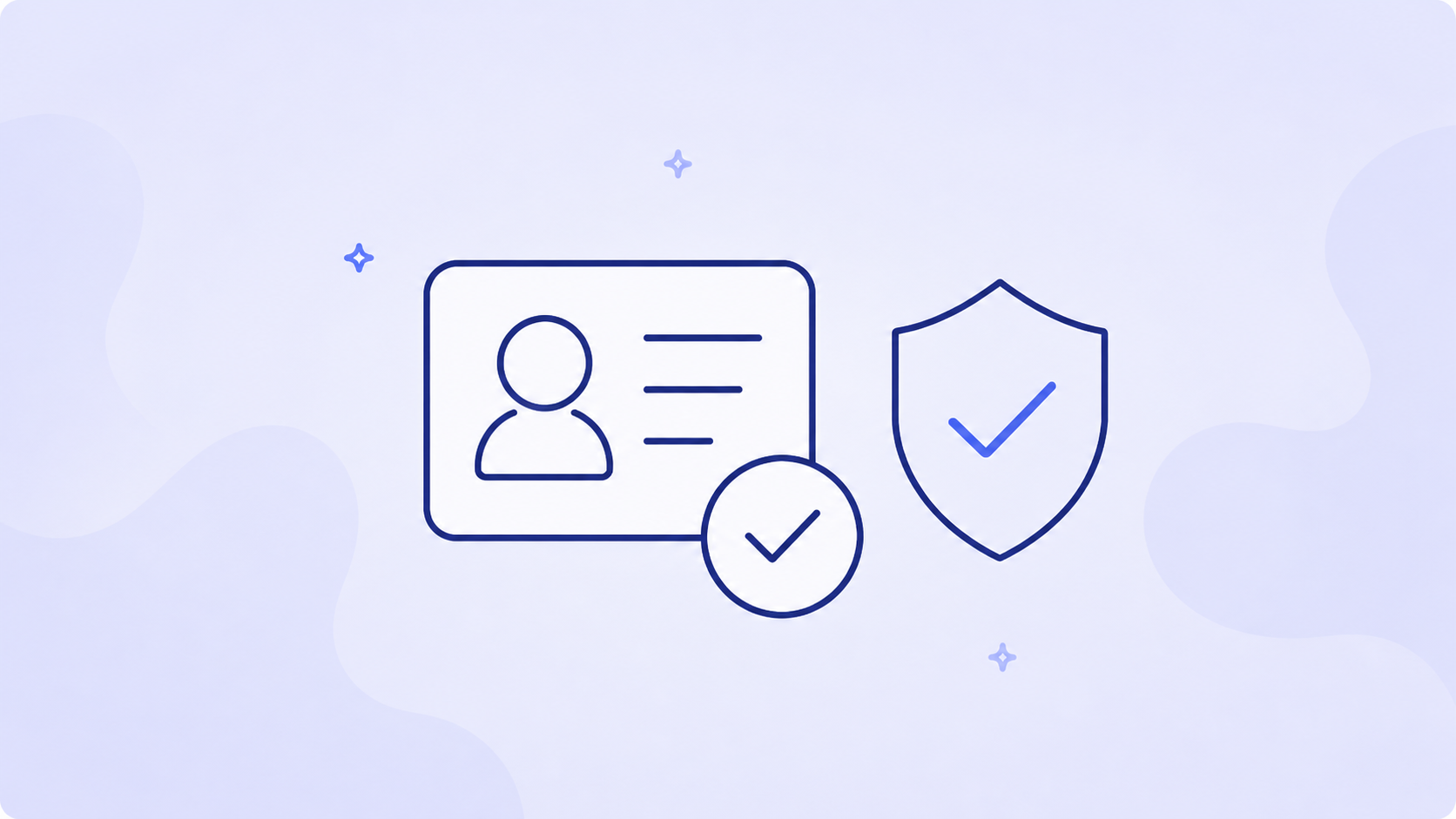 Verified identity card and shield illustrating identity verification